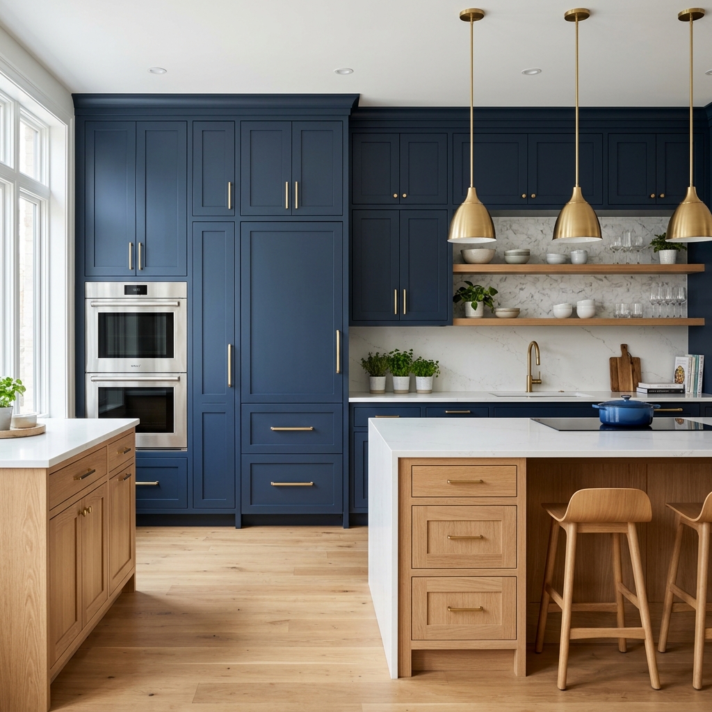 High-end custom kitchen cabinetry built-ins.